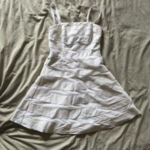 Vintage White Swiss Dot Striped A Line Mini / Above Knee Skirt 6